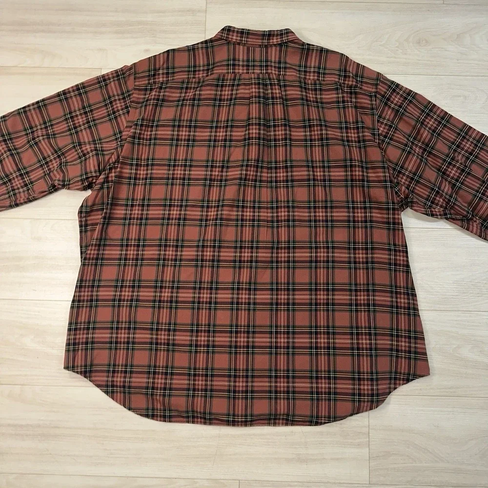 Ralph Lauren Mens Button Down Shirt Plaid Western Oxford Pony Logo 4XL Cotton‎